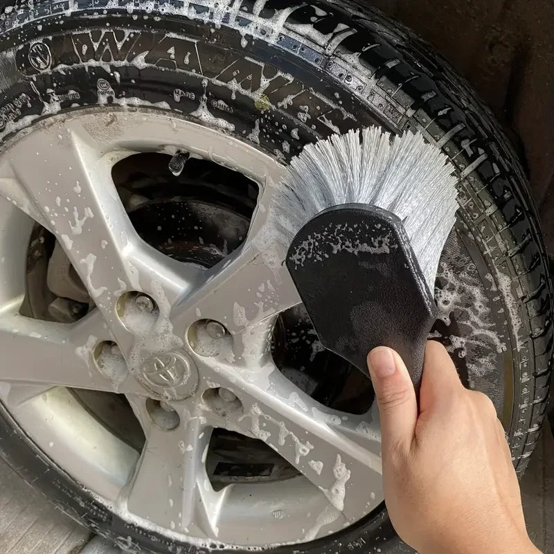 Car Tire Brush - Durable Wheel Cleaning Scrub Brush with Ergonomic Handle - Automotive Detailing Tool for Rims Wheels Amagi