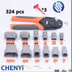 324 pcs Deutsch DTM  Waterproof Connector Kit Repair tool box DTM06-2/3/4/6/8/12S DTM04-2/3/4/6/8/12P with Pins and pliers