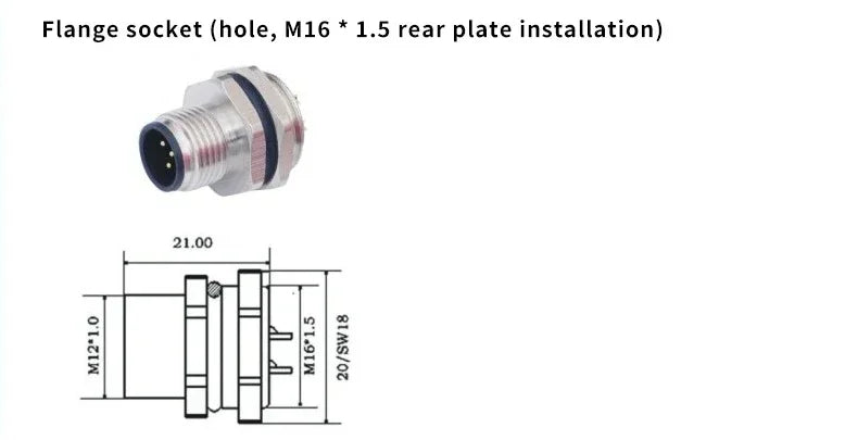 1Pcs M12 12MM Sensor Connector Straight Angle Male Female Waterproof Screw Threaded Plug Coupling 4 5 8 Pin PG7