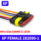 5/20/100Sets AMP Type 1.5 Series Automotive Waterproof Connector Plug Socket HID Male&Female 15CM Wire Harness 1P/2P/3P/4P/5P/6P