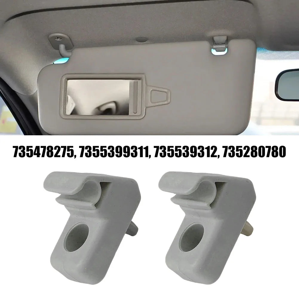 2Pcs Sun Visor Holder Mount 735478275 7355399311 For Fiat Grande Punto Grey Car Sun Visor Hanger Clips Holder