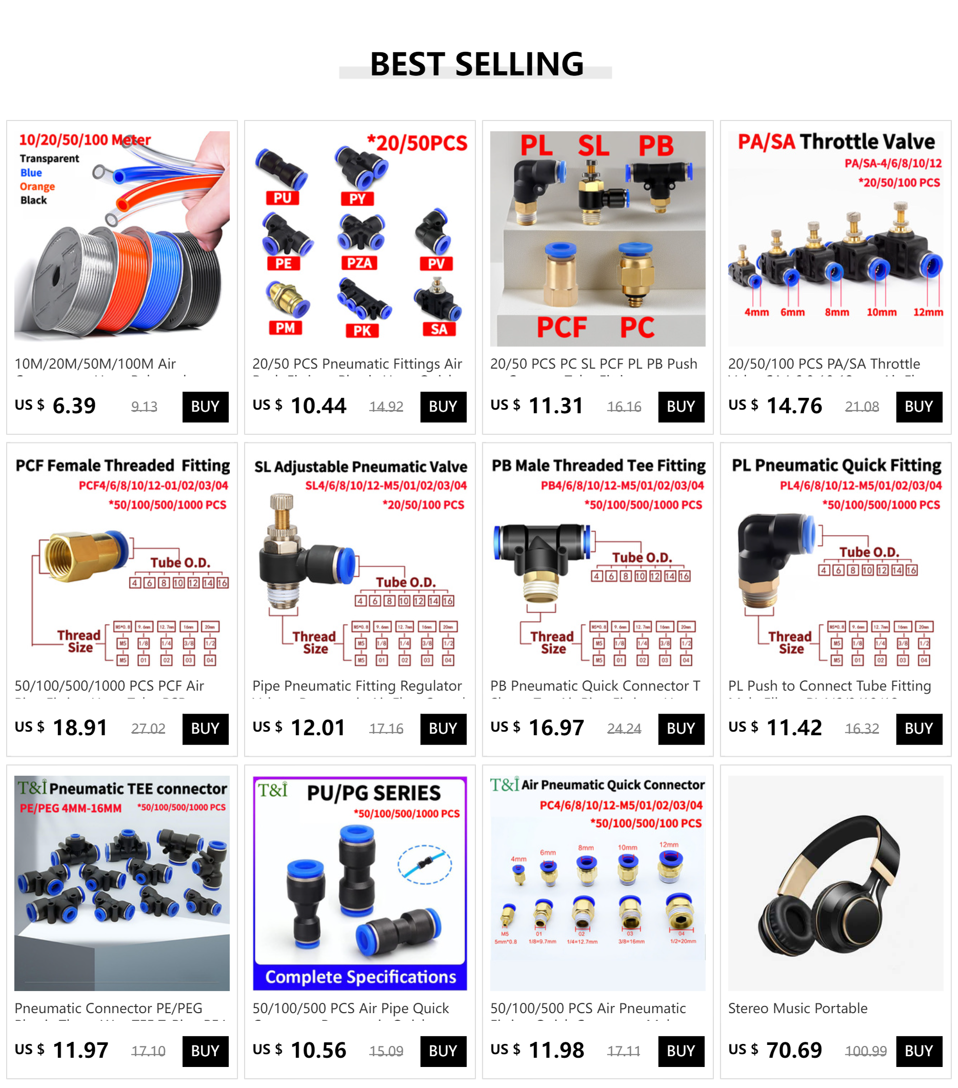 PL Push to Connect Tube Fitting Male Elbow PL4/6/8/10/12mm Tube OD x M5/01/02/03/04 Thread Pneumatic Air Push Fit Lock Fitting