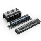 15A/25A/45A 600V Dual Row Barrier Terminal Block TB Series (3-12 Positions) Screw Connector for Electrical Panels TB1503 TB2512