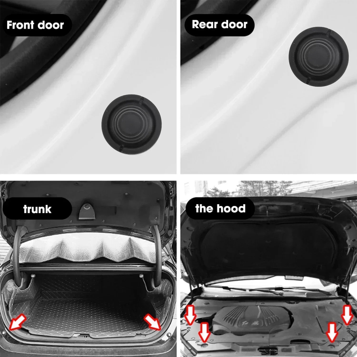 Car Door Anti-Collision Silicone Pads Sound Insulation Gasket Auto Soundproof Shockproof Sealing Rubber Pad Door Edge Sticker