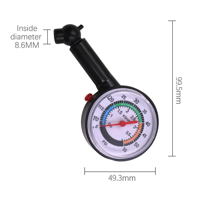 Car Tire Pressure Gauge Auto Tire Inflation Pressure Gauge High Precision Meter Detector Portable Mini Air Pressure Gauge
