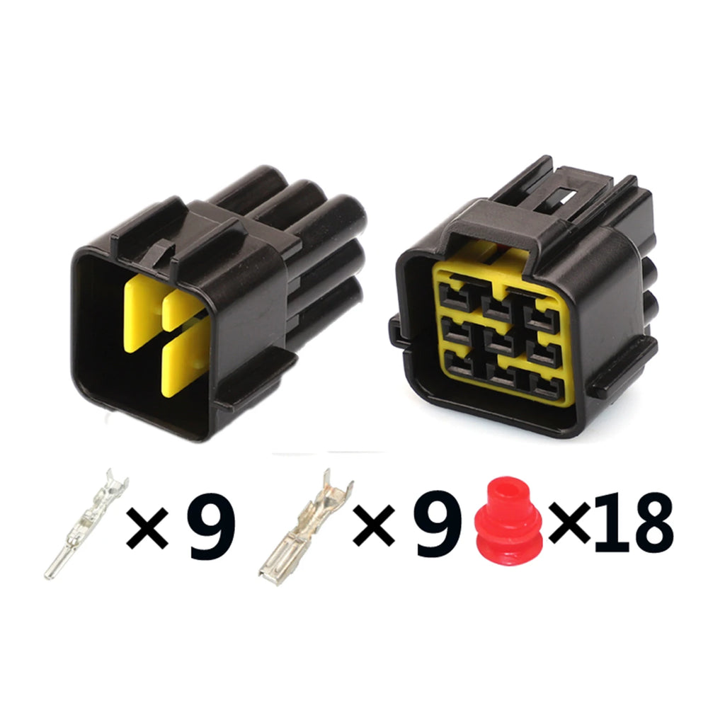 9 Pin Connector Waterproof 2.3 mm Male Female Connector Wiring Harness  Cable Plug FW-C-9M-W FW-C-9F-W Terminal White Black