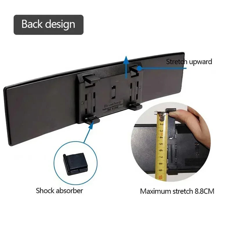 Universal Panoramic Convex Rearview Mirror, Interior Clip-on Wide Angle Rear View Mirror To Reduce Blind Spot Effectively Amagi