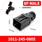 10/50 Sets 2-12P Male Female DT Connector Tail Clip Set with Corrugated Pipe Fixed Harness Clip,Protective Sheath 1011-235-0405