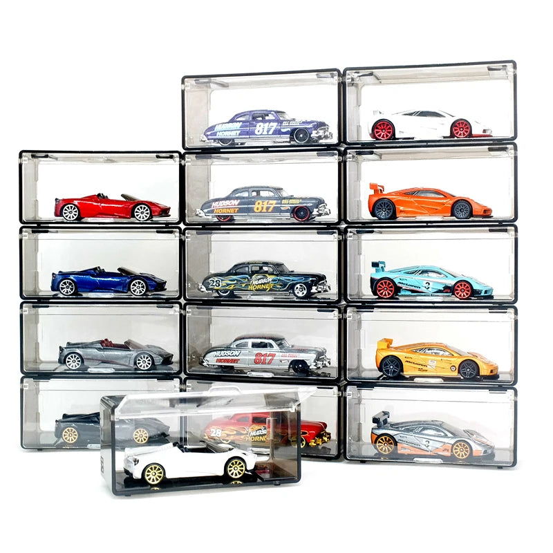 1Pcs Transparent Dustproof Stackable Storage Box Without Car Diecast Model Car Display Box Children Alloy Car Model Storage Box