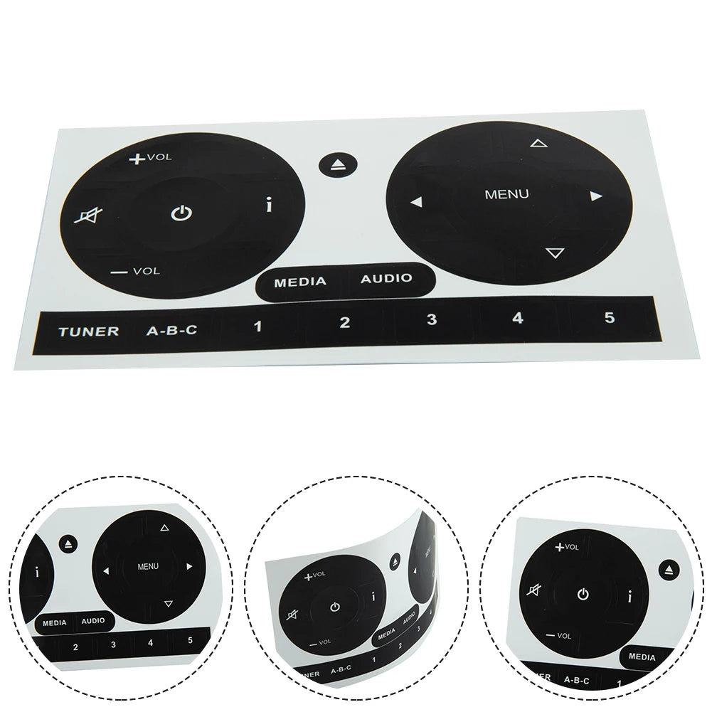 Radio Stereo Worn Peeling Button Repair Kit Decals Stickers For Fiat 500 2011 To 2016 CD Radio Audio Button Repair Stickers