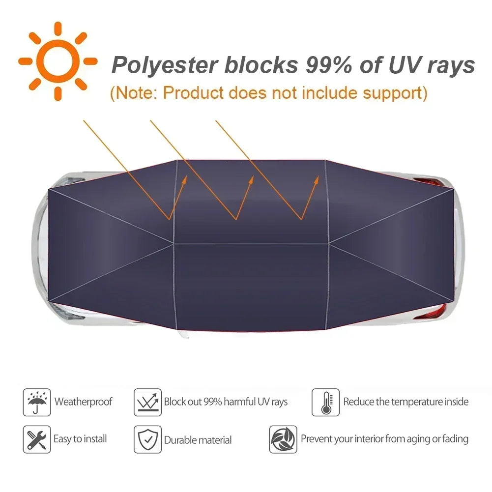 Super Large Car Sunshade Umbrella Fully Automatic Folding Roof Summer Sunscreen Shed Remote Control Portable Canopy Cover Amagi