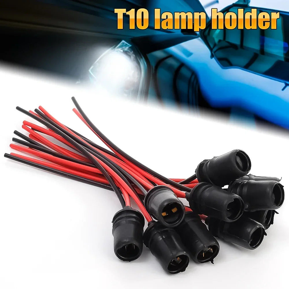 16/1pcs DC12V T10 W5W 147 Dashboard Wedge Light Bulb Socket Rubber Light Bulb Socket Lamp Holder Connector for Auto Truck Boat