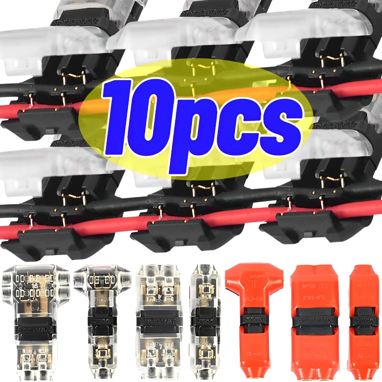 T-Tap Wire Connectors – I & T Type 2-Pin Splice Connector 12V 24V DC 300V AC 18-22AWG