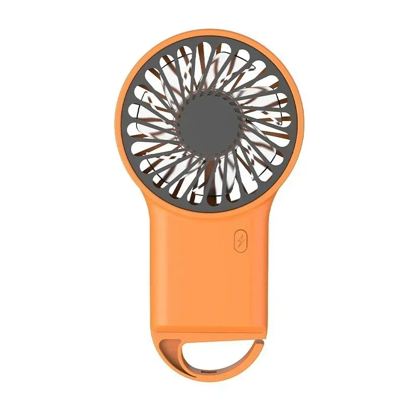 Creative Mini Handheld Small Fan USB Charging Portable 3 Speed High Wind Desktop Office Travel Pocket Fan Hangable Buckle Amagi