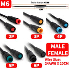 5/20/100 PCS M6 M8 Julet Sensor Waterproof Electric Bicycle Butt Joint Plug Male Female Ebike Display Cable Connector With Wire