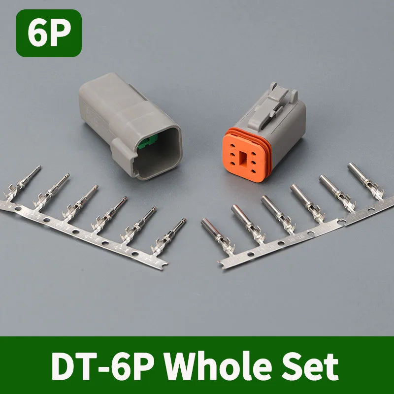 5/10/100 Sets 6 Pin Way Deutsch DT04-6P DT06-6S Waterproof Electrical Wire Connector 16-22 AWG DT Series Connector Male Female
