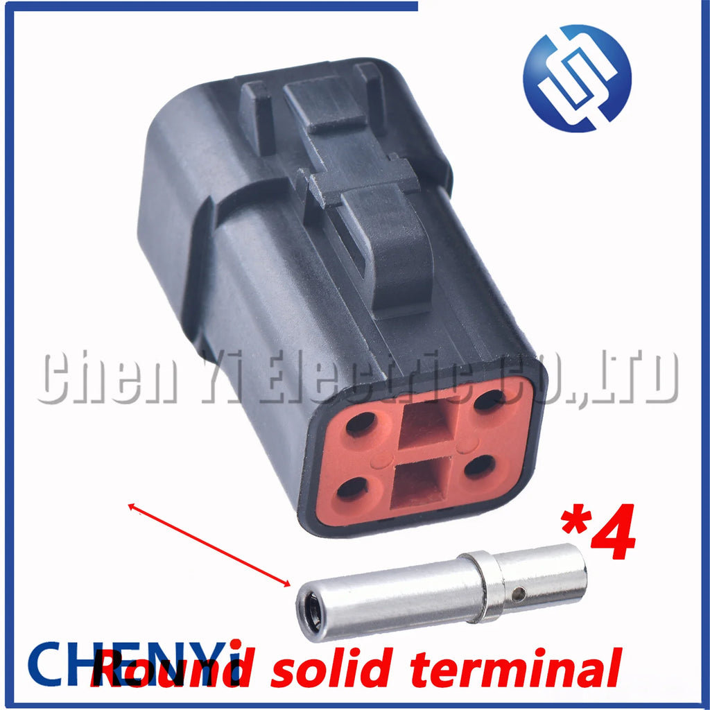 Black DTP series 4 Pin Male Female Automotive Waterproof Connector Plug DTP06-4S DTP04-4P For cummins ECM Power Connector Module