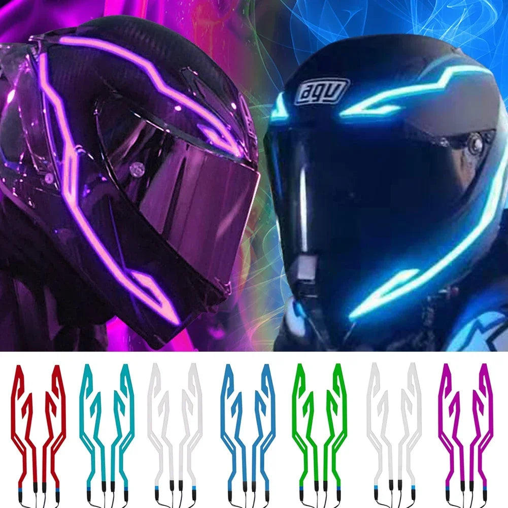 Multi-functional LED Motorcycle Helmet Light Strip Kit - 3-mode Night Riding Signal Decorative Accessory For Unisex Adults Amagi
