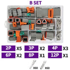 DT Series Deutsch Waterproof Connector Kit Repair Tool Portable Box Suit DT06-2/3/4/6/8/12S DT04-2/3/4/6/8/12P Terminal & Pliers