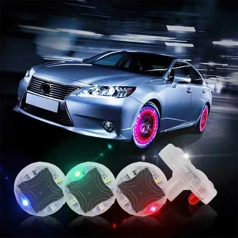 4 LED 13 Mode Car Auto Waterproof Solar Energy Flash Wheel Tire Rim Led Light Lamp Color Automobile Burst Flashing LED Amagi