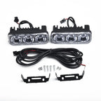 2pcs 3LED Car Work Light DRL Spotlight Super White High Power Waterproof Car Daytime Running Light Fog Lamp Driving Lamp