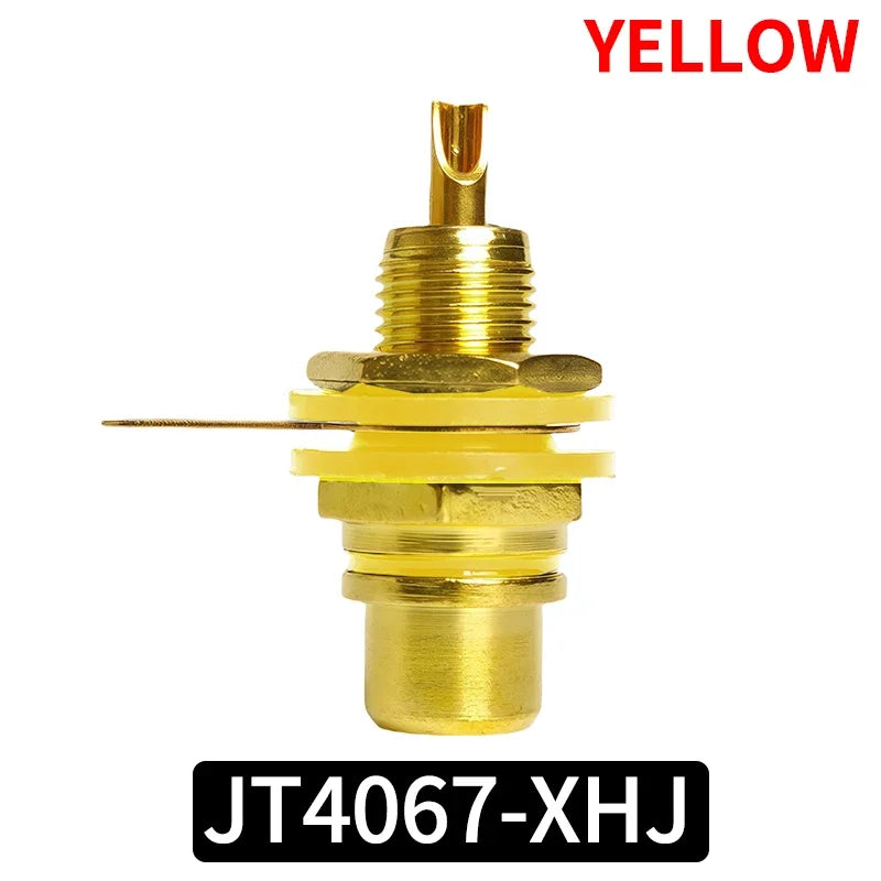 10/20/40PCS Gold-Plated RCA Jack Connectors, Zinc Alloy Single AV Coaxial Socket for Audio Video Panel Mount Applications