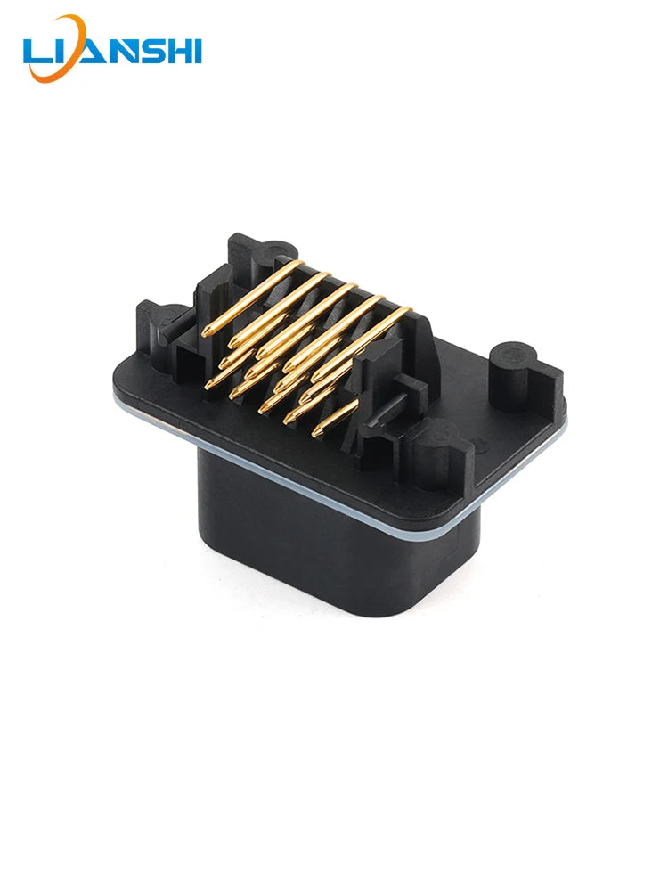 PCB board end connector 14-core bent pin holder all gold-plated new energy ECU waterproof connector 1-776266-1