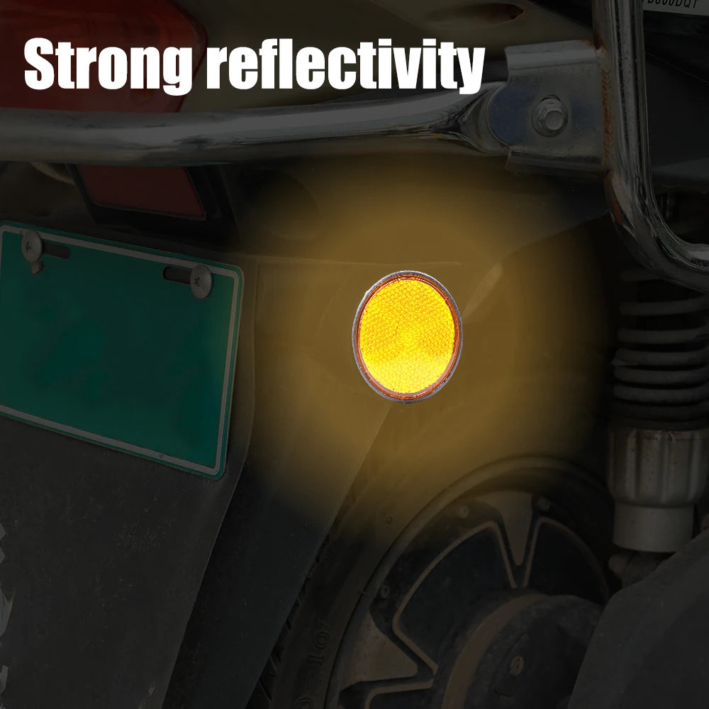 Motorcycle Circular Reflector Electric Vehicle Bicycle Waterproof Dustproof Night Warning Reflector 6mm Hexagonal Screw Fixation