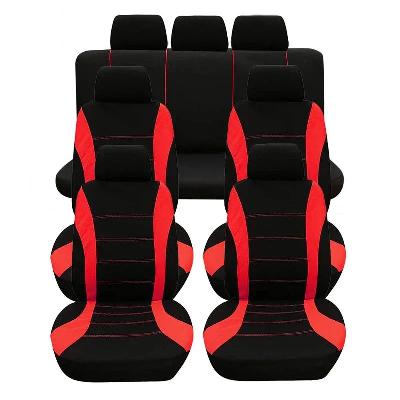 Auto Parts Car Seat Cover Polyester Fabric 5 Piece Set Four Season Universal Airbag Safe Truck Van Front/Rear Cushion amagi