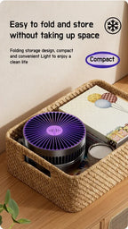 Foldable Desktop Fan Mini Wall-Mounted Car With Warm Night Light Rechargeable 4 Gears Adjustable Portable Air Circulation Amagi