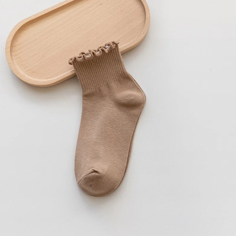 Socks Women's Mid-tude Autumn Fashion Ins Wooden Ear Socks Japanese Pile Pile Socks Preppy Sweet Socks For Women Amagi