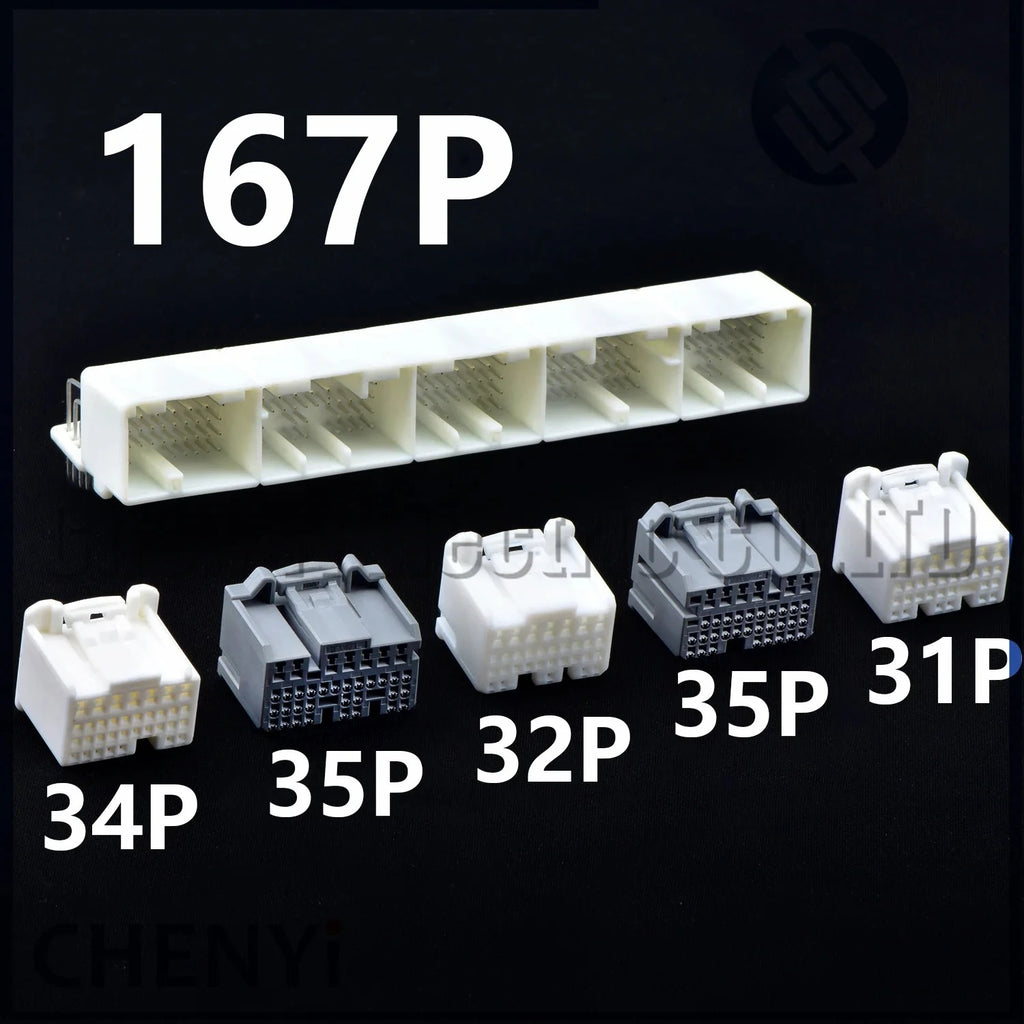 167 Pin PCB Mount Header Right Angle Wire-to-Board Connector ECU plug 1612435-1 1123337-1 1123339-1 1123341-1 For Toyota Honda