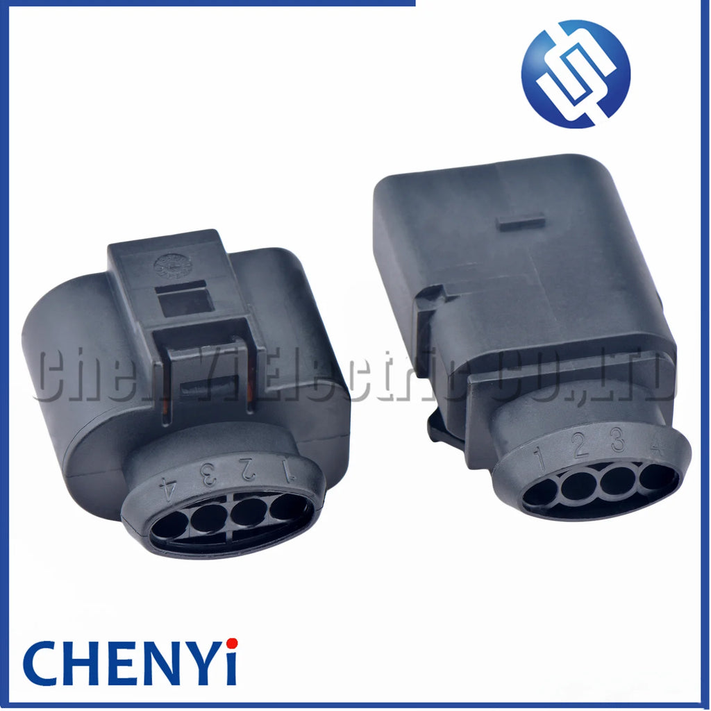2 sets 4 Pin 1.5mm male or female auto coil Extension adapter electrical wire connector horn plug 1J0973804 1J0973704