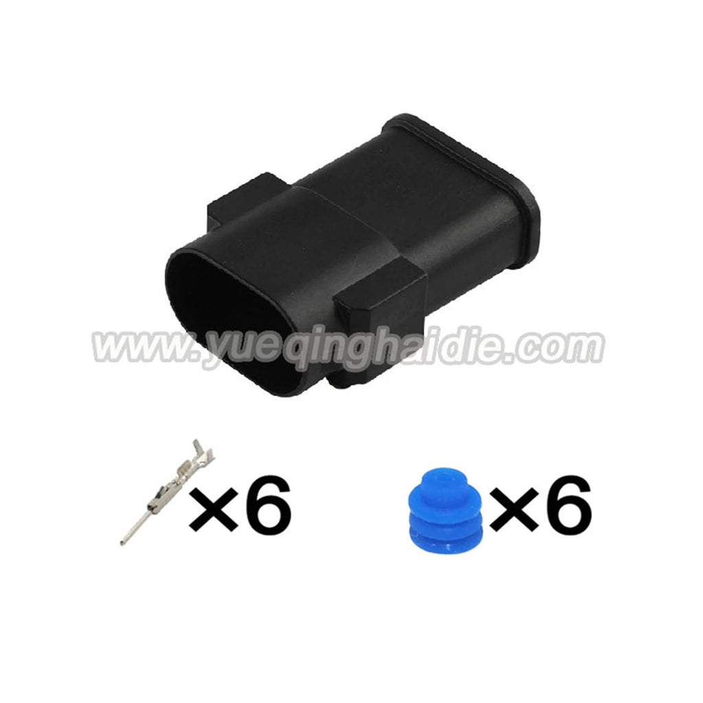 6 Pin Connector Waterproof 0.6mm Male Female Connector Automotive Wire Harness Cable Plug for Benz BMW 1-967616-1 2-967616-1