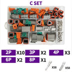 DT Series Deutsch Waterproof Connector Kit Repair Tool Portable Box Suit DT06-2/3/4/6/8/12S DT04-2/3/4/6/8/12P Terminal & Pliers