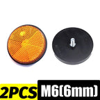 Round Motorcycle Reflector M6 Mounting Screw Night Warning Board for Dirt Bike Electric Scooter Bicycle Rear Tail Safety Lamp