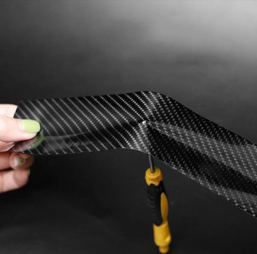 3D Carbon Fiber Matte Car Sticker DIY Paste Protector Strip Car Threshold Door Edge Anti Scratch Tape Waterproof Protection Film