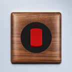 86x86mm Solid Wood Embedded Power Outlet - Childproof EU/RU/FR Socket, Fireproof Vintage Panel for Industrial & Villa Use