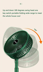 Retractable Small Electric Fan USB Charging Portable Foldable Mini Fan High Duration Low Noise for Home Office Amagi