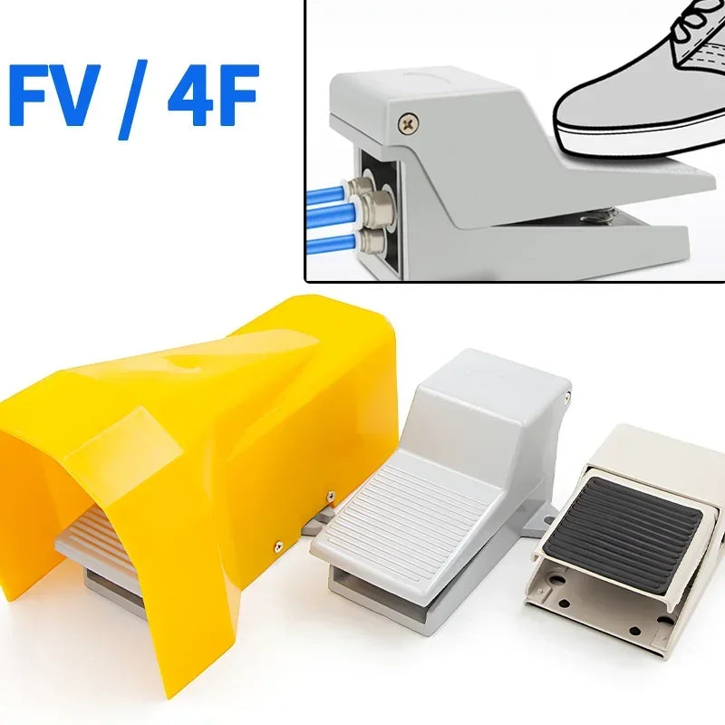 Lockable Pneumatic Foot Pedal Valve Switch, 2 Position 5 Way Air Control Valve FV320 FV420 4F210-08GL for Industrial Machinery