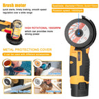 19500RPM Cordless Electric Angle Grinder 12V Rechargeable Mini Polishing Grinding Machine Multifunction Diamond Cutting amabilis