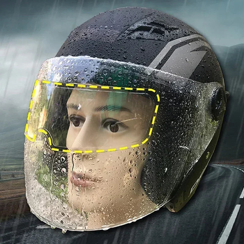 Crystal-Clear Helmet Anti-Fog Film–Nano Rain-Repellent Visor Shield for Day/Night Riding, Zero Distortion, Easy DIY Application