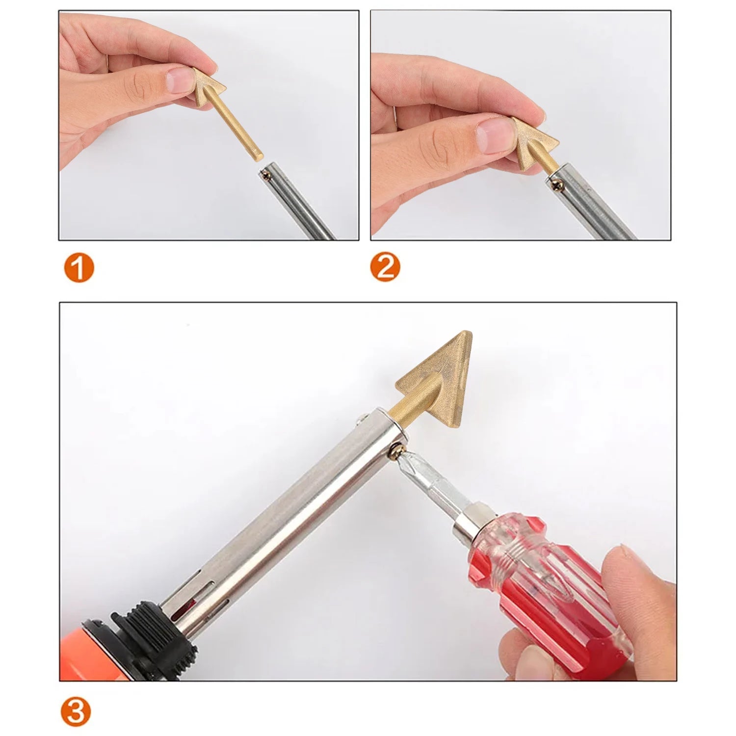 1/2/3PCS Welder Soldering Tips Replacement Tips for 80 Watt Iron Plastic Welding TPO TEO Auto Bumper Welder Equipment Accessory