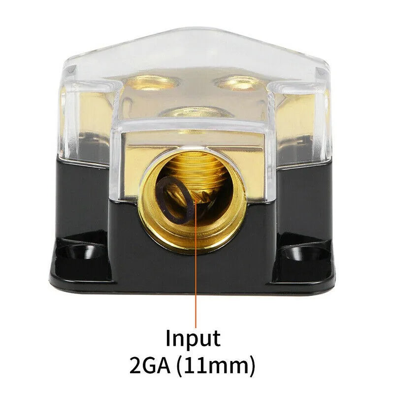 2 Way Power Distribution Block Power/Ground Splitter 0/4gauge For AWG For Car Aud WH Car Power Distributor Block