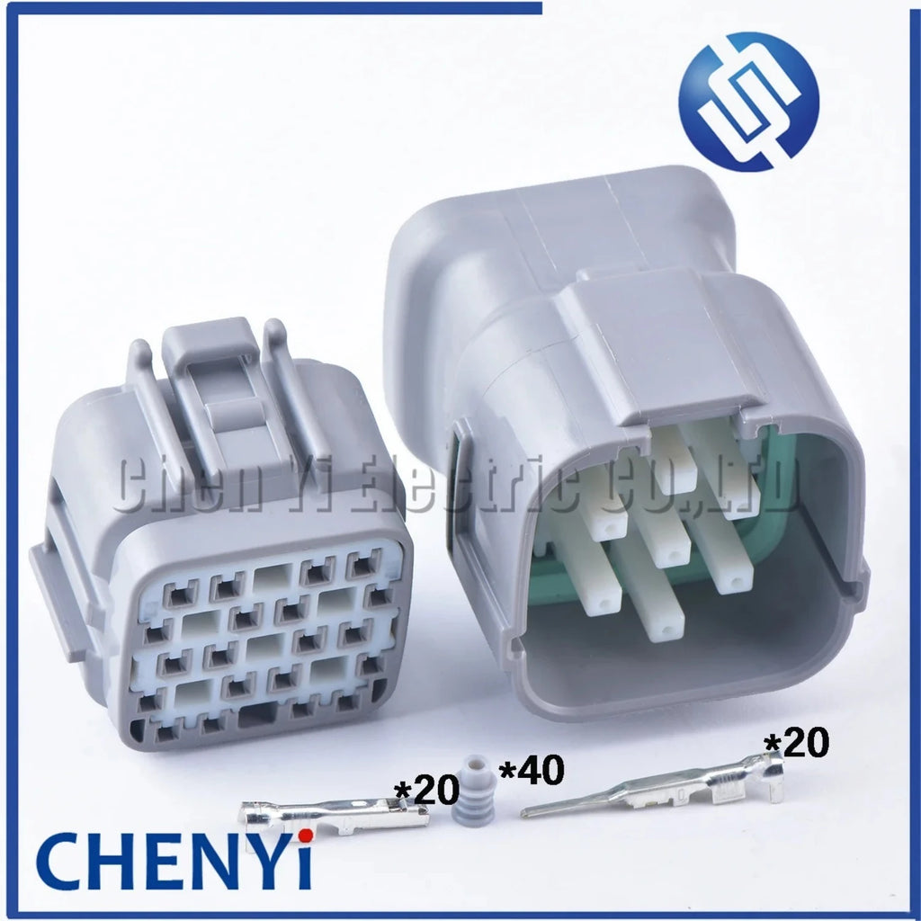 20 Pin Auto waterproof Electrical Control Board Connector Excavator Hydraulic Pump Plug 6189-0714 6188-0494 For DL 040 Serie