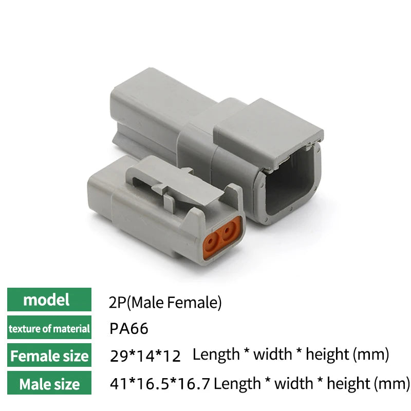 5/10/20Sets Deutsch Type DTM/DT/DTP/DT13/DT15 Waterproof Connector With Terminal Male Female Plug&Socket DTM04-2/3/4/6/8/12P