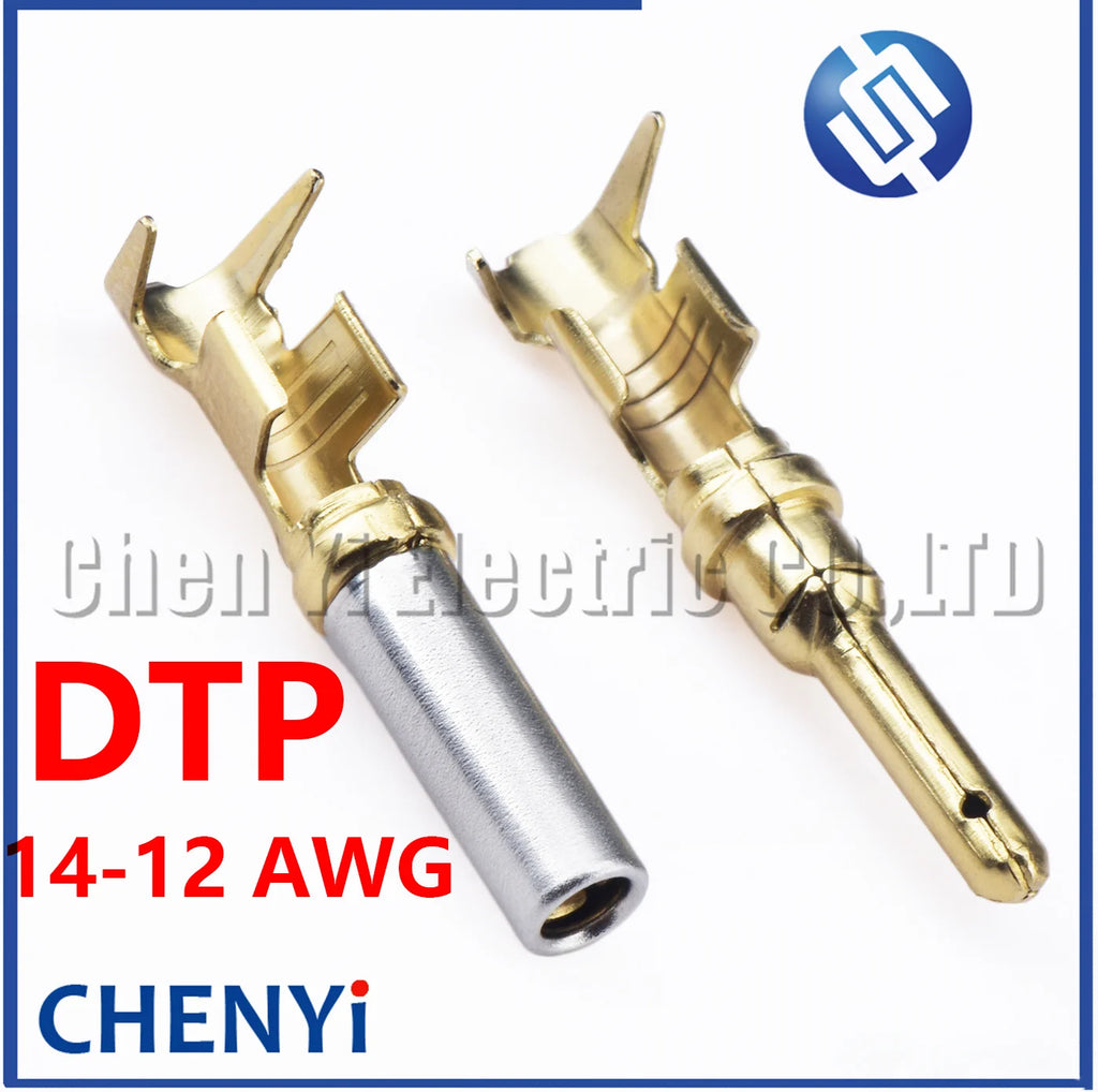 20 Pcs Deutsch DTP 2.3mm Series Pin Contact 1062-12-0144 1060-12-0144 brass Gold plating 14-12 AWG Wire Size Crimp Terminals