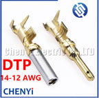 20 Pcs Deutsch DTP 2.3mm Series Pin Contact 1062-12-0144 1060-12-0144 brass Gold plating 14-12 AWG Wire Size Crimp Terminals
