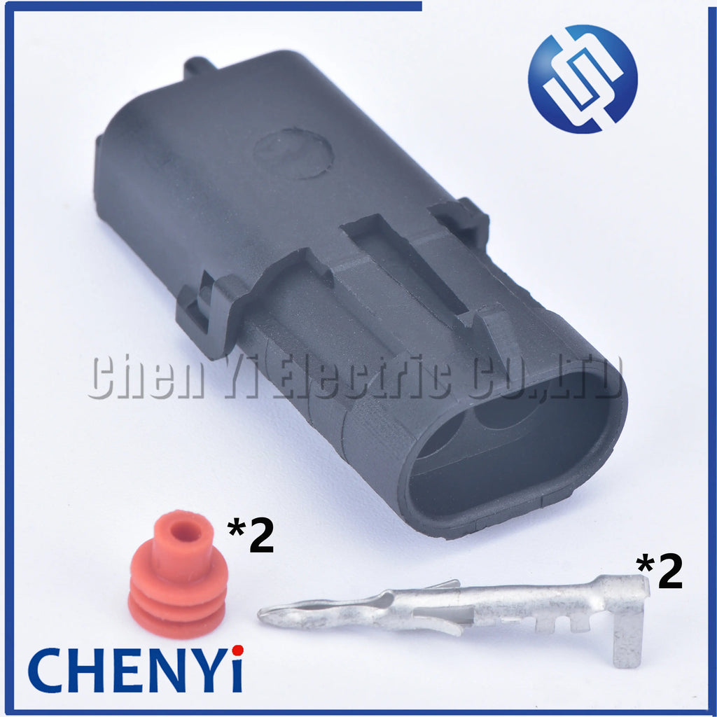 2 pin 2.5 mm Series Female or Male Injector Socket Waterproof Automobile Cable Connector Plug 12015792 12010973
