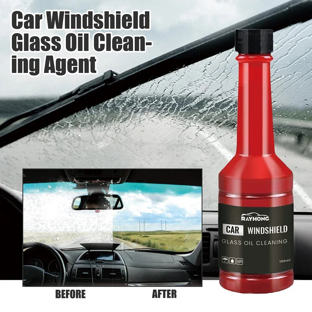150ml Car Glass Oil Film Remover - Windshield Cleaner, Stain & Rain Scratch-Free Wiper Fluid Amagi